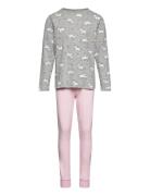 Nkfnightset Grey Melange Unicorn Noos Pyjamas Set Pink Name It