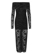 Gabrigz Ls Lace Long Dress Knälång Klänning Black Gestuz