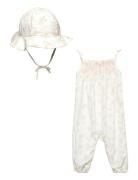 Floral Smocked Jumpsuit & Hat Set Jumpsuit White Ralph Lauren Baby