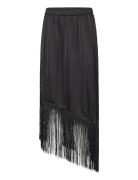 NORR Gili Fringe Skirt Svart