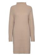 Kathora Knit Dress Knälång Klänning Beige Kaffe