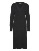 Slrakel V-Neck Dress Knälång Klänning Black Soaked In Luxury