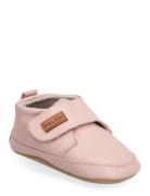 Leather Slippers With Velcro Slippers Inneskor Pink Melton