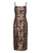 Slftriana Midi Strap Dress B Knälång Klänning Black Selected Femme