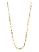 Hallie Organic Shaped Crystal Necklace Gold-Plated Accessories Jewelle...