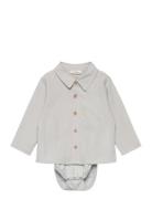 Nbmruba Ls Boxy Body Shirt Lil Sets Sets With Body Grey Lil'Atelier