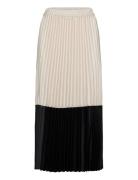 Zilkyiw Colour Block Skirt Knälång Kjol Cream InWear