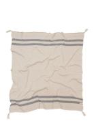 Lorena Canals Knitted Blanket Stripes Natural-Grey Beige