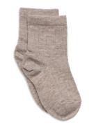 Cotton Rib Socks Sockor Strumpor Brown Mp Denmark