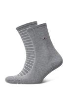 Th Women Sock 2P Small Stripe Lingerie Socks Regular Socks Grey Tommy ...