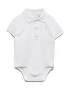 Soft Cotton Polo Bodysuit Bodies Short-sleeved White Ralph Lauren Baby