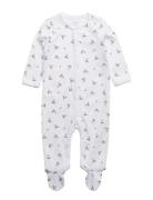 Polo Bear Cotton Coverall Långärmad Bodysuit White Ralph Lauren Baby
