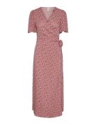 Yasalira Ss Long Wrap Dress S. Noos Knälång Klänning Pink YAS