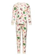 Pajama Christmas Aop Pyjamas Set Beige Lindex