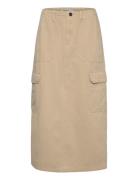 Onlmalfy Long Cargo Skirt Pnt Knälång Kjol Beige ONLY