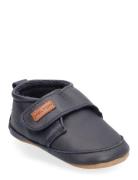 Leather Slippers With Velcro Slippers Inneskor Navy Melton