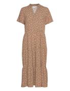 Edasz Ss Maxi Dress Knälång Klänning Brown Saint Tropez