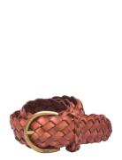 Braided Calfskin Belt Bälte Brown Polo Ralph Lauren