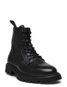 Les Deux Tatum Leather Lace-Up Boot Svart