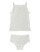 Strap Top And Underpants Striped Underkläderset Cream Copenhagen Color...