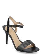 Lauren Ralph Lauren Gwen Burnished Leather Sandal Svart