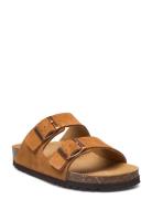 Sl Josephine Suede Platta Sandaler Brown Scholl