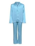 Pajama Satin Pyjamas Set Blue Lindex