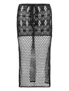 Onlflorence Crochet Skirt Knälång Kjol Black ONLY