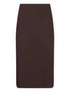 Annali Midi Skirt Knälång Kjol Brown A-View