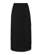 Onlalma Life Poly Plisse Skirt Solid Knälång Kjol Black ONLY