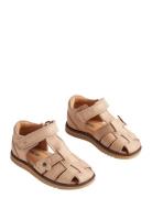 Wheat Sandal Closed Toe Sky Flower Rosa