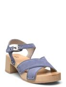 Sl Pescura Cate Suede Sandal Med Klack Blue Scholl