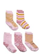 Sock W. Pattern Sockor Strumpor Pink Minymo