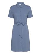 Vipaya S/S Shirt Dress - Noos Kort Klänning Blue Vila