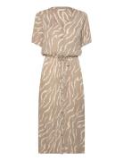 Katara Amber Dress Knälång Klänning Beige Kaffe