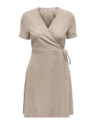 ONLY Onladdiction-Caro S/S Linen Dress Cc Pnt Beige