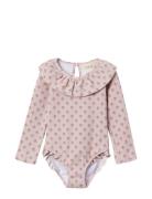 Lil'Atelier Nmffarley Ls Swimsuit Lil Rosa