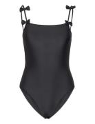 Solid Bow Euna Swimsuit Baddräkt Badkläder Black Becksöndergaard