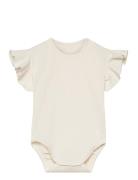 Baby Smoc Bodysuit Bodies Short-sleeved Cream Gugguu