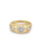 The Bezel Heart Signet Ring- Gold- 6 Ring Smycken Gold LUV AJ
