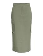 Yaspocka Hmw Midi Skirt Knälång Kjol Khaki Green YAS