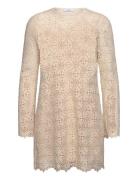 Dress Crochet Serge Kort Klänning Beige ROSEANNA