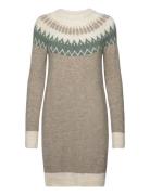 Vero Moda Vmsim Ls Nordic Dress Ga Rep Lcs Beige