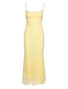 Adoni Mesh Midi Dress Knälång Klänning Yellow Bardot