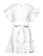 Fia Linen Dress Kort Klänning White Ella&il