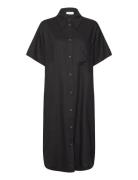 Esma Shirt Dress Knälång Klänning Black NORR