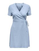 Onladdiction-Caro S/S Linen Dress Cc Pnt Kort Klänning Blue ONLY