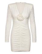 Lace Mini V-Neck Dress Kort Klänning Cream ROTATE Birger Christensen