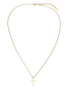Cross - Necklace Steel Halsband Smycken Gold Samie