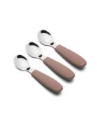 Theodor Spoons 3 Pack Home Meal Time Cutlery Pink Nuuroo